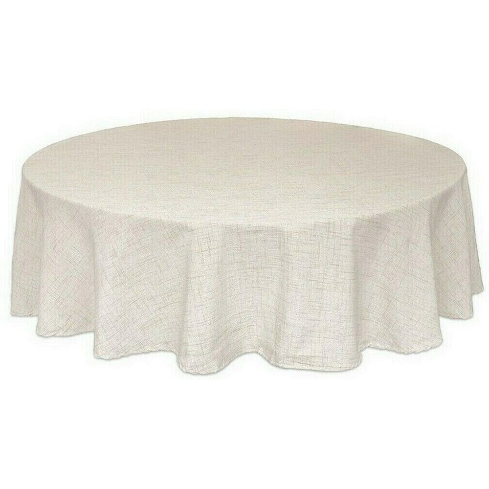 Brussels Bardwil Fabric Tablecloth 70" Rd Round Tan Beige Easy Care Summer